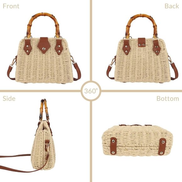 Versatile Handwoven Straw Bag for Women – Summer Essential with Stylish Handle - Picture 2 of 6